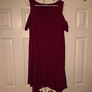 Burgundy trapeze dress